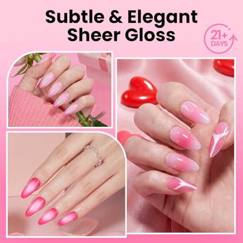 Beetles Pink Dip Powder Nail Kit, 6 Colors Light Hot Pink Cherry Neon - color: Gluten Free