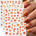 3D Fall Nail Stickers, Maple Leaf Autumn Nail Decals for Nail Art, 3 Sheets - color: Multicolor-03