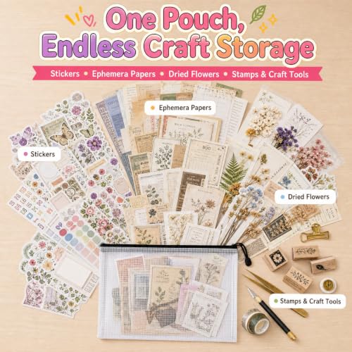 12 Pcs Sticker Storage Organizer Clear Zipper Pouches (Mixed Size) - size: Mix Size