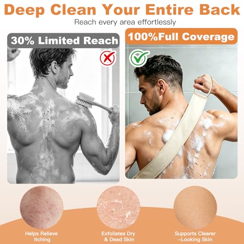 Dry Brushing Body Brush, 4Pcs Shower Exfoliating Brush, Women & Men