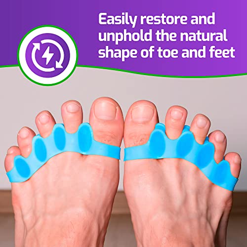 Mars Wellness Gel Toe Separators - Universal Toe Spreaders Straighteners to Relieve Foot Pain, Fix Overlapping & Correct Bunions - 2 Pairs