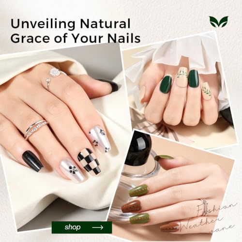 Morovan Workwear Nail Polish Set: Green Dark Olive Brown Nude Women Gift - color: Workwear Neutrals