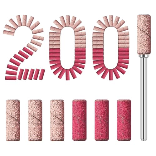 Modelones Nail Drill Bit, 200 Pcs Mini Small Nail Sanding Bands - size: 2 size
