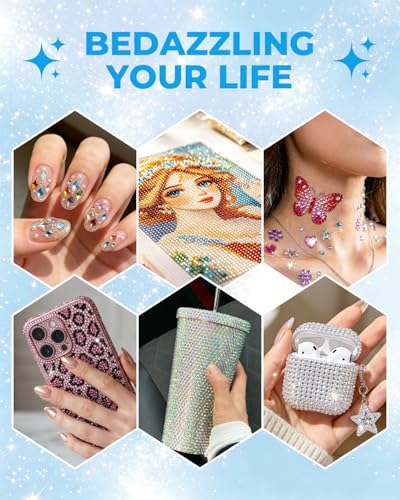 5.0 Pro Rhinestone Picker Tool Kit 16pcs, Bedazzling Pen | Diamond Art Tool - color: Blue/White
