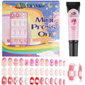 EBANKU 78Pcs 3 Pack Press on Nails kids, Halloween Acrylic Fake Nails - color: Cloud/3P