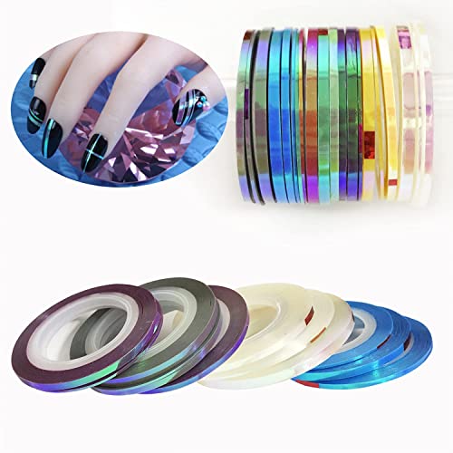 21 Rolls Nail Art Striping Tape Lines Nail Tape for Nail Art Decals - color: Pink
