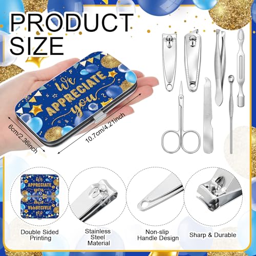 12 Pcs Employees Appreciation Gifts Thank You Manicure Gifts Set - color: Blue, Gold
