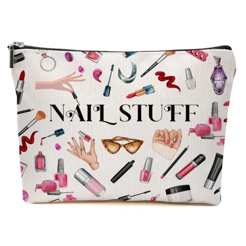 Nail Stuff Makeup Bag, Nail Technician Cosmetic Bags Travel Organizer Bag - color: Multicolor 0062