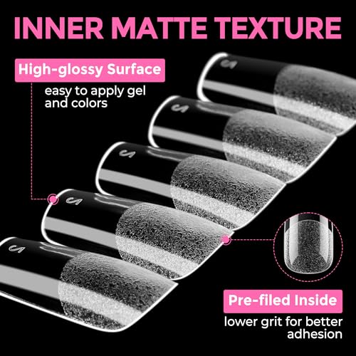 UNA GELLA Medium Square Soft Gel Nail Tips 216pcs