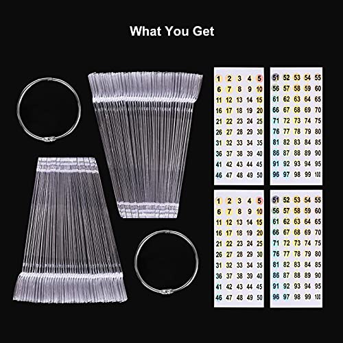 UPZIGS Nail Swatch Sticks with Number Stickers, Transparent-100pcs - color: Transparent-100pcs