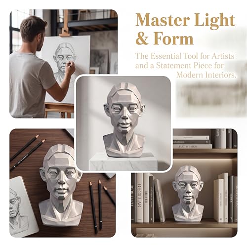 Planar Head Model Drawing Mannequin Artists Learn Planes of Face Human Manikin Head for Medical and Artistic Drawing Skecthing Painting Small Head Drawing Figure Mannequin (Female 4.5 in) - color: Female 4.5 IN