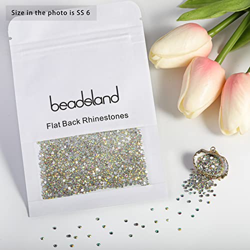 Beadsland Flat Back Crystal Rhinestones,Crystal AB, SS6, 1440pcs - color: Crystal AB, size: SS6/1440pcs