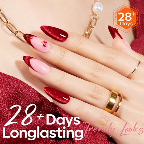 modelones Red Cat Eye Gel Polish Burgundy Red Gel Polish - color: A1-Red Cat eye