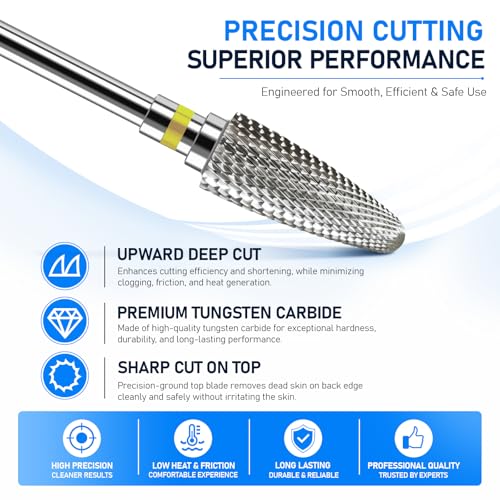 XF Super Cut Flame Nail Drill Bit, 3/32", Right-Handed Use - size: Extra Fine