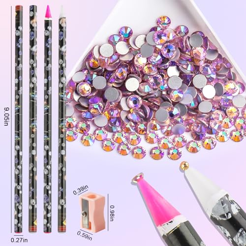 Fcozpjk Wax Pencil for Rhinestones With Tray Long Gems Picker Pencil 10PCS - size: L