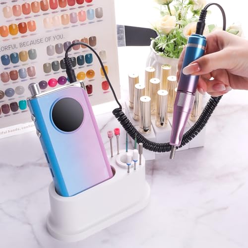ANGNYA Nail Drill Machine Holder Efile Stand and Organizer Storage Box Case - color: White