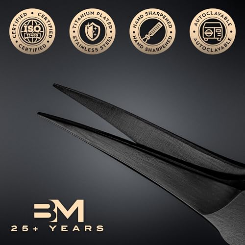Cuticle Scissors, Curved Blades, Titanium Black, High Carbon Stainless Steel, Hand Sharpened (Arrow Head, Titanium Black) - color: Titanium Black