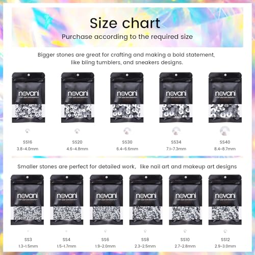 Rhinestones 1440pcs SS6 (1.9-2.0mm) Glass Flatback Crystal Transparent - color: Transparent, size: SS6/2880pcs