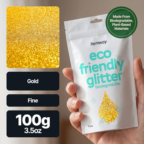 Hemway Biodegradable Glitter Gold 3.5oz Eco Friendly Fine - color: Gold, size: Fine (1/64" 0.015" 0.4mm)