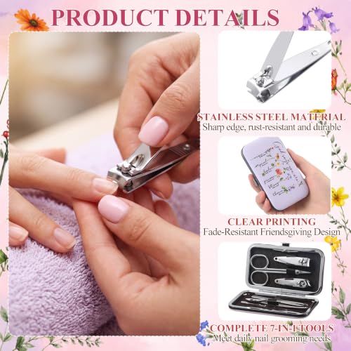 24 Set Christian Manicure Set, Bible Verse Gift Bulk for Women, Floral - color: Pastel Floral