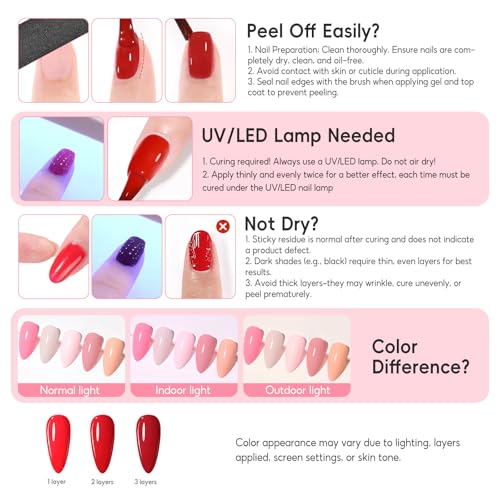 COSCELIA 25PCS Gel Nail Polish Set Fall Colors Gel Nail Polish Soak Off with Glossy Matte Silver Golden Glitter Top Coat Red Brown Black White Green DIY Gifts for Women Girls - color: 25pcs All Seasons Gel Polish
