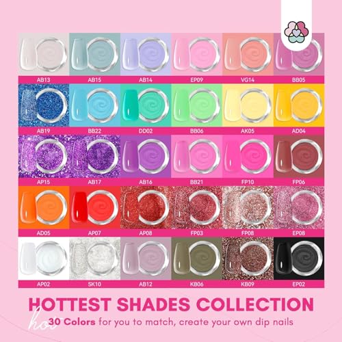SAVILAND 30 Colors Dip Powder Nail Kit with Drill Starter Set - color: Summer Spring, size: 103 Pcs - Summer Spring