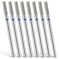 8Pcs Cuticle Nail Drill Bit Set 3/32" Shank Set Steel Color