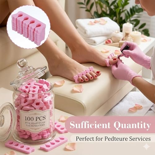 100 Pcs Sponge Toe Separators Soft Finger Separators Premium Pedicure Tool, Toe Divider Spacer for Polishing Pedicure Manicure Coating Gel Painting Nail Art Beauty Accessories