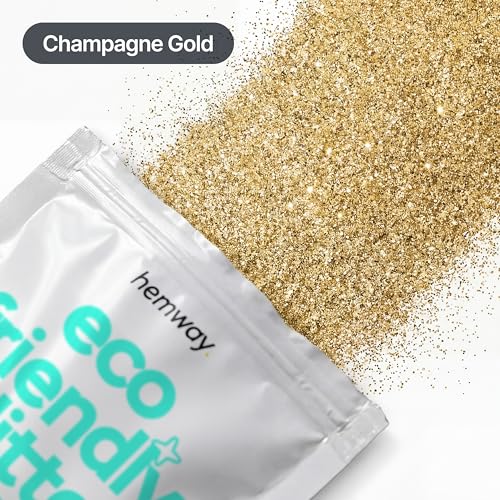 Hemway Biodegradable Glitter Champagne Gold 3.5oz Eco Friendly Fine - color: Champagne Gold, size: Fine (1/64" 0.015" 0.4mm)