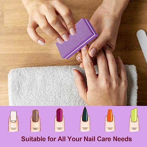 Nail Buffers (30 Pcs), Buffer Block Nail File for Acrylic and Natural Nails, 100/180 Grit Small Nail Buffer Block Bulk Buffing Nail Buff limas para unas acrilicas Professional Manicure Set Purple - size: 30 Pcs Buffer Blocks Purple