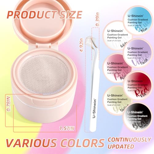 Cushion Gradient Painting Gel, Ombre Nails Aura Nails - color: White1