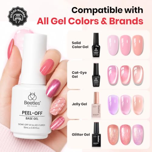 Beetles 15ml Peel-Off Gel Base Coat for Gel Nail Polish - color: E-Clear-1