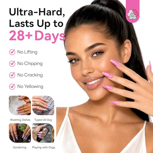 SAVILAND Hema-Free Poly Gel, 6 Shimmer Colors for Beginners Home Salon DIY - color: 05- 6 Shimmer Colors Peach Pink Blue Purple