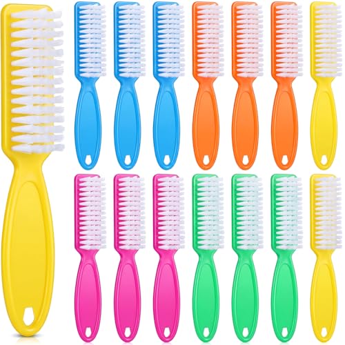 Patelai 15 Pieces Nail Brush Handle Grip for Fingernail Toe Scrub Cleaning - color: Bright