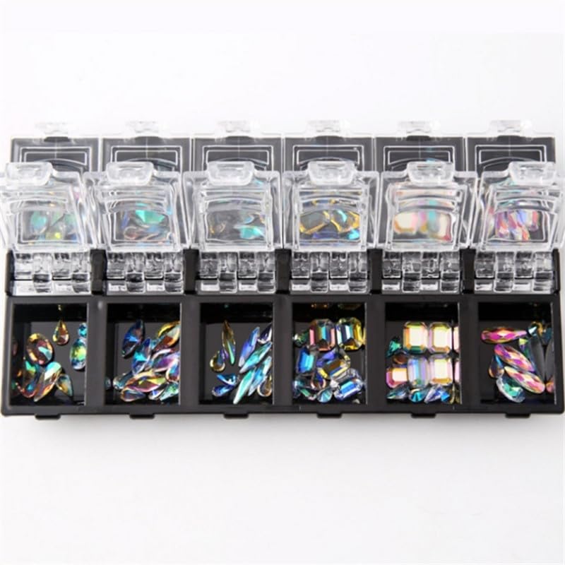 12 Compartments Plastic Rhinestone Organizer Nail Art Storage Box