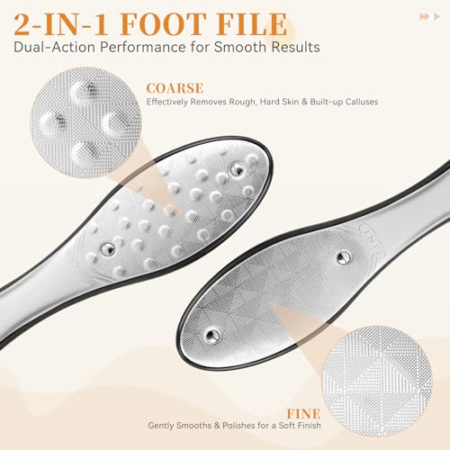 Dual-Sided Foot File Callus Remover (1 PCS), Metal Foot Scraper - color: Black
