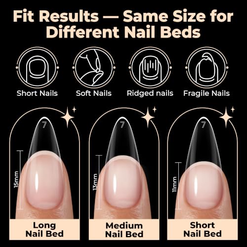 UNA GELLA Medium Stiletto Nail Tips 450PCS Fake Acrylic Gel Nail Tips