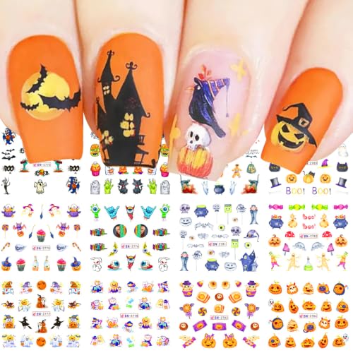 Halloween Nail Art Stickers Water Transfer Nail Stickers Holiday Decoration - style: Ghost
