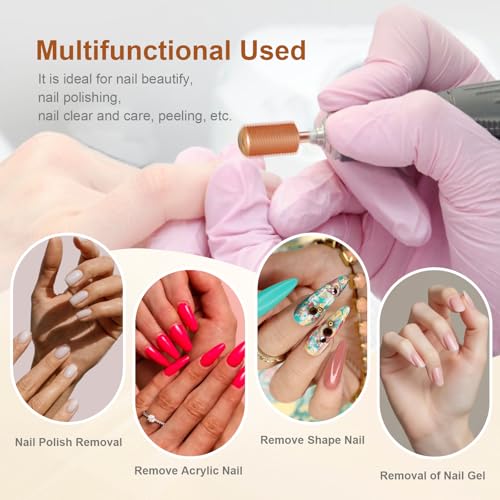 3/32" Large Smooth Barrel Safety Nail Drill Bit for Gel & Acrylic Removal - color: Rose Gold, size: 2XC
