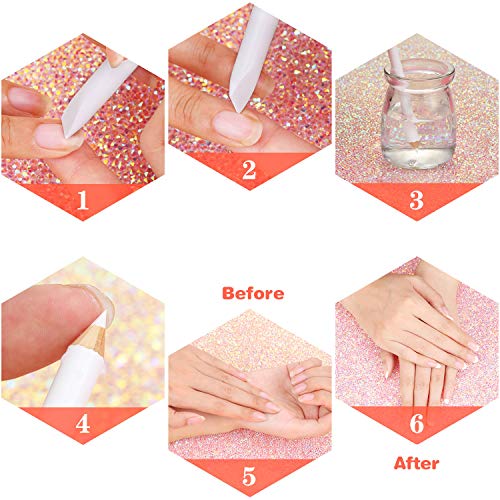 Blulu 12 Pieces White Nail Whitening Pencil 2-in-1 White Manicure Pencils for Under Nails with Cuticle Pusher for Manicure Supplies Art DIY Design Tool