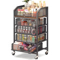 Goovilla Rolling Makeup Organizer Cart with Drawers, 5 Tier Metal, Black - color: Black, size: 5 Tier