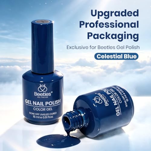 Beetles Navy Blue Gel Nail Polish, 15ML Celestial Blue Gel Polish - color: D - Blue | Celestial Blue