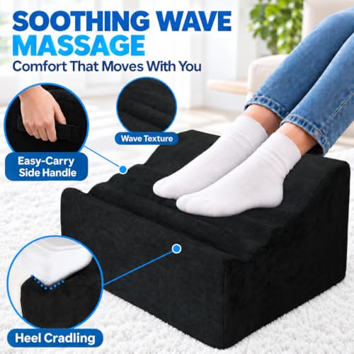 Under Desk Foot Rest, Ergonomic Foot Stool for Office and Home (Black) - color: Black