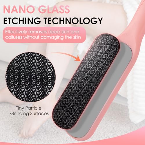 Dual Sided Nano Glass Foot File Pink with Cleaning Brush - style: Pink Pedicure Foot File