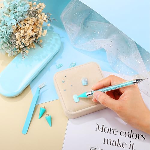 Tatuo Rhinestone Picker Tool Bedazzling Pen Dual Head, Lake Blue - color: Lake Blue