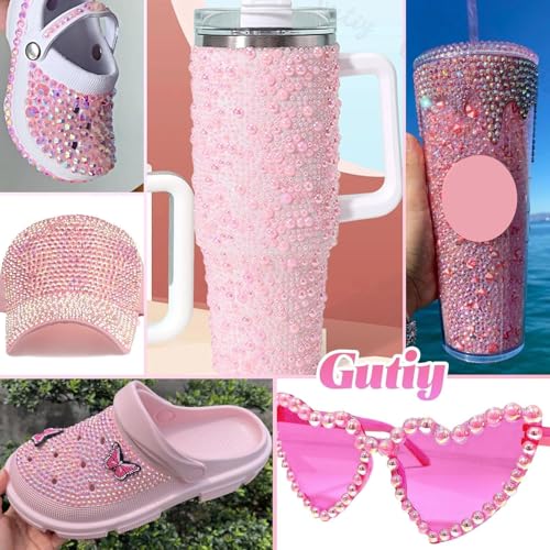 14000Pcs Pink Flatback Rhinestones and Pearls for Bedazzling Kit - color: S1