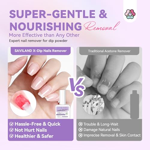 SAVILAND 2Pcs Easy Dip Powder Remover Liquids Nail File Tools, 15ml - size: 15ml*2