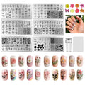 6 Sheets Nail Stamping Plate Flower Leaf Theme Nail Art Stamp - color: Flower Leaves