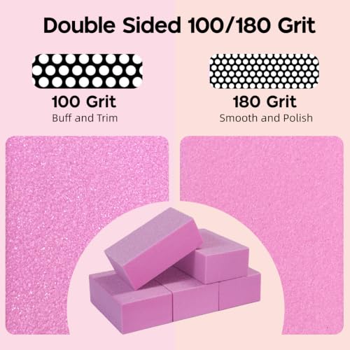 Nail Buffers(48 Pack), 100/180 grit Medium Nail Buffing Blocks