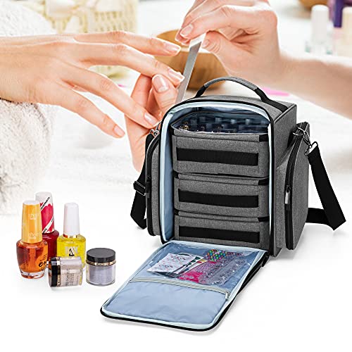 BAFASO Nail Polish Organizer Holds 72 Bottles (15ml - 0.5 fl.oz), Gray - color: Gray